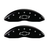 MGP Front set 2 Caliper Covers Engraved Front Bowtie Black finish silver ch - 14238FBOWBK