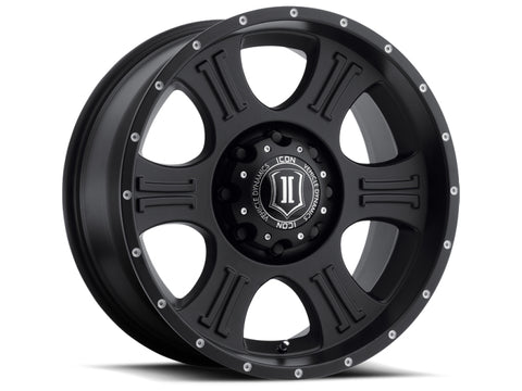 ICON Shield 20x9 8x180 12mm Offset 5.5in BS 125.2mm Bore Satin Black Wheel - 1020908955SB