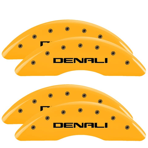 MGP 4 Caliper Covers Engraved Front & Rear Denali Yellow finish black ch - 34003SDNLYL