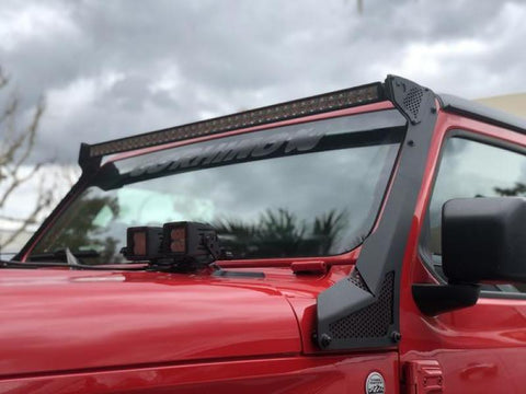 Go Rhino 18-20 Jeep Wrangler JL/JLU/Gladiator JT XE Windshield Light Bar Mount - 50in Single Row - 730500T