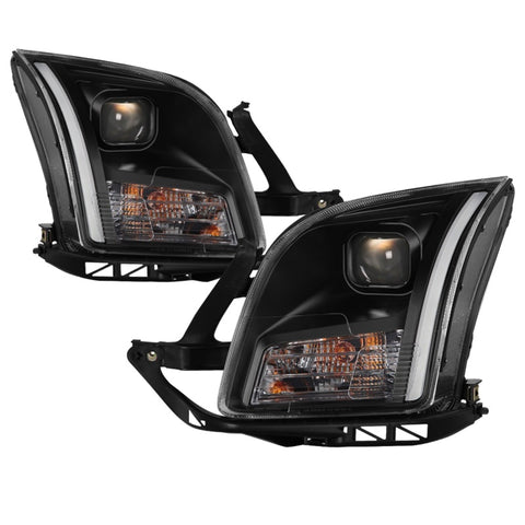 xTune 06-09 Ford Fusion Light Bar DRL Projector Headlights - Black (PRO-JH-FFU06-LB-BK) - 9042119