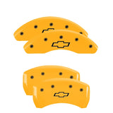 MGP 4 Caliper Covers Engraved Front & Rear Bowtie Yellow finish black ch - 14224SBOWYL