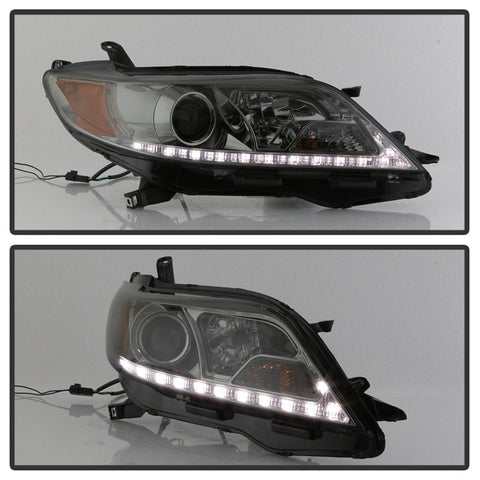 Spyder 11-14 Toyota Sienna Projector Headlights - DRL LED - Smoke PRO-YD-TSEN11-DRL-SM - 5083999