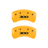 MGP 4 Caliper Covers Engraved Front & Rear 300 Yellow finish black ch - 32016S300YL