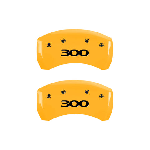 MGP 4 Caliper Covers Engraved Front & Rear 300 Yellow finish black ch - 32016S300YL