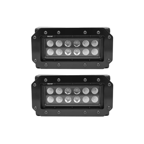 Westin HDX Flush Mount B-FORCE LED Light Kit (Set of 2) w/wiring harness - Black - 57-0025