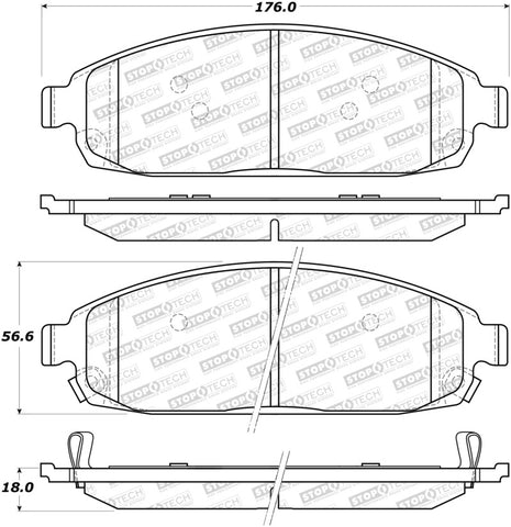 StopTech Street Brake Pads - 308.10800