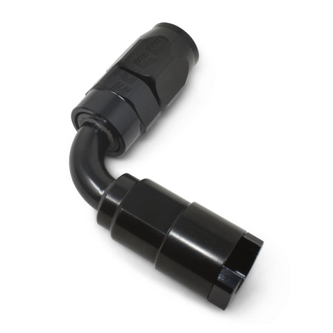 Russell Performance 3/8in SAE Quick Disc Female to -6 Hose Black 90 Degree Hose End - 611223