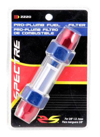 Spectre Pro-Plumbing Fuel Filter 3/8in. - Red/Blue - 2220