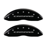 MGP 4 Caliper Covers Engraved Front & Rear Gen 5/Camaro Black finish silver ch - 14033SCA5BK