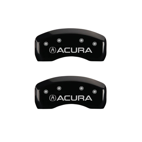 MGP 4 Caliper Covers Engraved Front & Rear Acura Black finish silver ch - 39007SACUBK