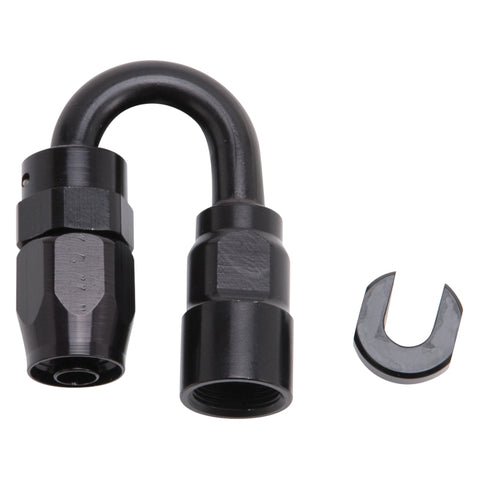 Russell Performance 5/16in SAE Quick Disc Female to -6 Hose Black 180 Degree Hose End - 611283