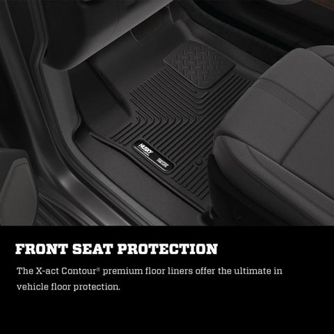 Husky Liners 07-12 GM Silverado/Tahoe/Suburban/Escalade X-Act Contour Black Floor Liners (2nd Seat) - 53201