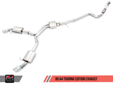 AWE Tuning Audi B9 A4 Touring Edition Exhaust Dual Outlet - Chrome Silver Tips (Includes DP) - 3015-32078
