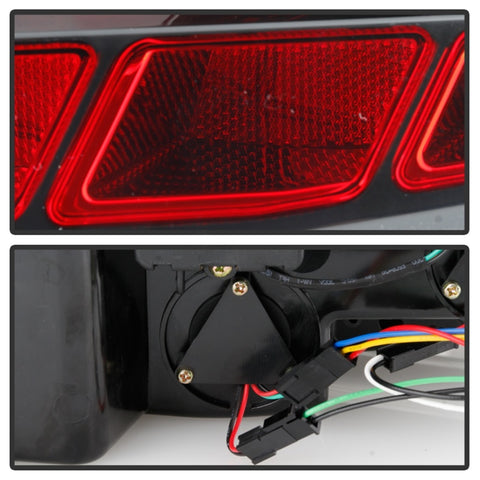 Spyder 10-12 Ford Mustang Red Light Bar LED Sequential Tail Lights - Blk ALT-YD-FM10-RBLED-BK - 5085092