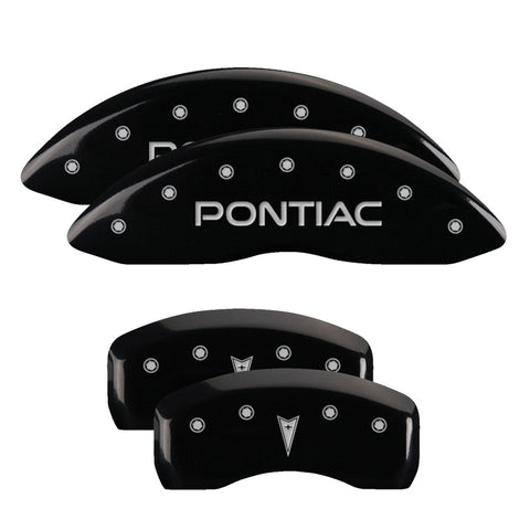 MGP 4 Caliper Covers Engraved Front Pontiac Rear Arrow Black Finish Sil Char 2004 Pontiac Bonneville - 18031SPONBK