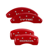 MGP 4 Caliper Covers Engraved Front & Rear I-Vtec Red Finish Silver Char 2018 Honda Accord - 20225SIVTRD