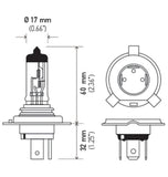 Hella Bulb H4 12V 60/55W P43t T4.625 +50 - H4P50