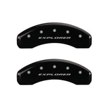 MGP 4 Caliper Covers Engraved Front & Rear Explorer Black finish silver ch - 10215SXPLBK