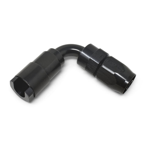 Russell Performance 5/16in SAE Quick Disc Female to -6 Hose Black 90 Degree Hose End - 611273