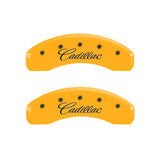 MGP 4 Caliper Covers Engraved F & R Cursive/Cadillac Yellow Finish Black Char 2007 Cadillac DTS - 35005SCADYL