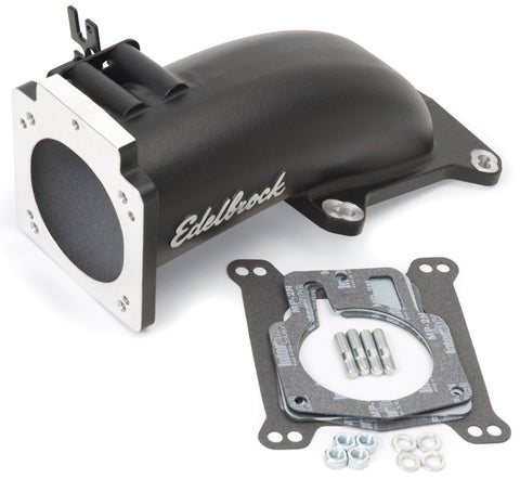 Edelbrock Ultra Low Profile Intake Elbow 90mm Throttle Body to Square-Bore Flange Black Finish - 38473