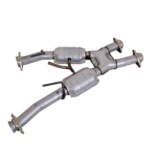 BBK 79-93 Mustang 5.0 Short Mid X Pipe w Catalytic Converters 2-1/2 For Automatic Long Tube Headers - 1810