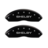 MGP 4 Caliper Covers Engraved Front Shelby Engraved Rear Tiffany Snake Black finish silver ch - 10017SSBYBK