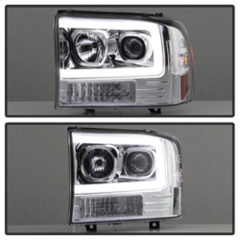 Spyder 99-04 Ford F-250 Super Duty Light Bar Projector Headlights - Chrome (PRO-YD-FF25099V2-LB-C) - 5084675