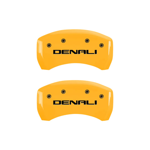 MGP 4 Caliper Covers Engraved Front & Rear Denali Yellow Finish Black Char 2017 GMC Acadia - 34212SDNLYL