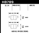 Hawk 15-17 Audi A3/A3 Quattro HPS 5.0 Rear Brake Pads - HB789B.600