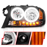 ANZO 1997-2004 Dodge Dakota Crystal Headlights Black 1pc - 111085