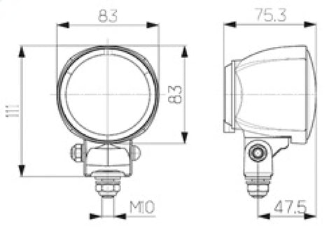 Hella WORK Lamp NA 0GR MG12 LT M70 1G0 - 996176491