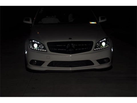 Spyder Mercedes Benz C-Class 08-11 Projector Headlights Halogen - DRL Blk PRO-YD-MBW20408-DRL-BK - 5042262