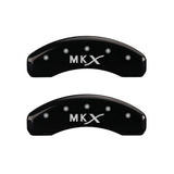 MGP 4 Caliper Covers Engraved Front Lincoln Engraved Rear MKX Black finish silver ch - 36007SLCXBK