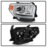 xTune 14-17 Toyota Tundra DRL LED Light Bar Projector Headlights - Chrome (PRO-JH-TTU14-LB-C) - 9043048