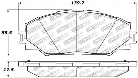 StopTech Performance 10 Lexus HS 250h / 09 Pontiac Vibe 1.8L / 08-09 Scion xB/xD Front Brake Pads - 309.12100