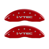 MGP 4 Caliper Covers Engraved Front & Rear i-Vtec Red finish silver ch - 20213SIVTRD