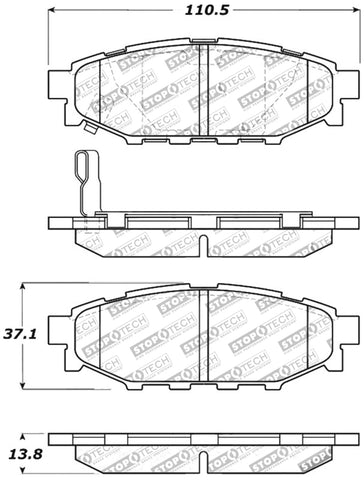 StopTech Performance 08-10 WRX Rear Brake Pads - 309.11140