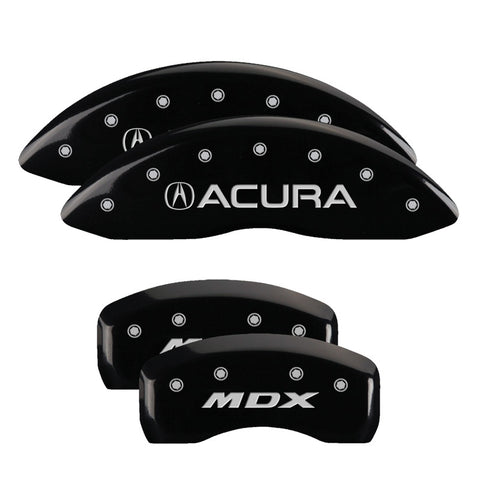 MGP 4 Caliper Covers Engraved Front & Rear Acura Black finish silver ch - 39001SACUBK