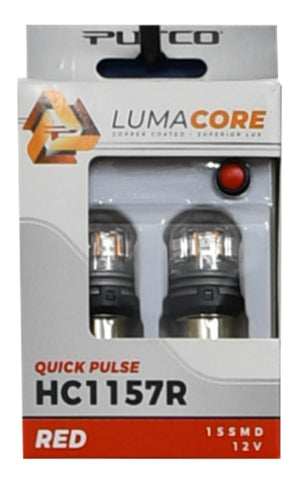 Putco LumaCore 1157 Red - Pair (x3 Strobe w/ Bright Stop) - HC1157R