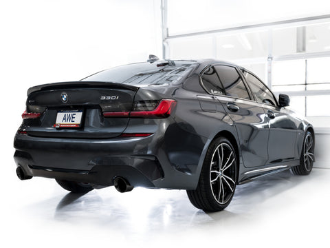 AWE 19-23 BMW 330i / 21-23 BMW 430i Base G2X Touring Axle Back Exhaust - Diamond Black - 3015-33429