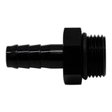DeatschWerks 8AN ORB Male to 3/8in Male Triple Barb Fitting (Incl O-Ring) - Anodized Matte Black - 6-02-0507-B