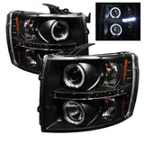 Spyder Chevy Silverado 1500 07-13 Projector Headlights LED Halo LED Blk PRO-YD-CS07-HL-BK - 5009494