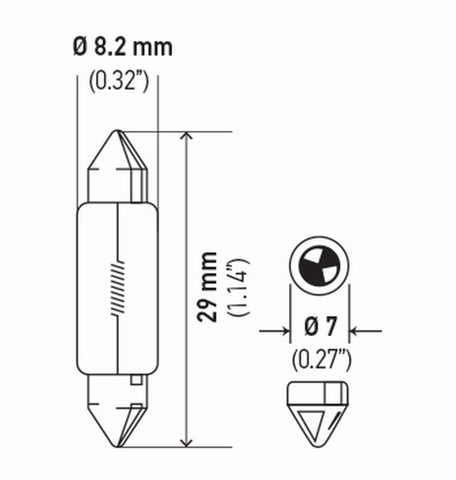 Hella Bulb 3021 12V 3W Sv78 T25 8X29Mm (2) - DE3021TB