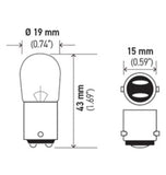 Hella Bulb 1004 12V 12/12W BA15d B6 - 1004