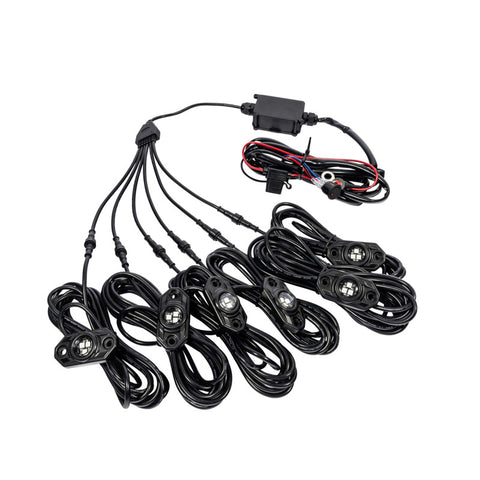 KC HiLiTES C-Series RGB LED Rock Light Kit (Incl. Wiring) - Set of 6 - 339