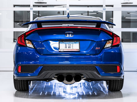 AWE Tuning 2016+ Honda Civic Si Touring Edition Exhaust w/Front Pipe & Dual Diamond Black Tips - 3015-33122