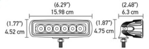 Hella Value Fit Mini Flush Mount 7.7in - 18W White Housing Flood Beam LED Light Bar - 357203051