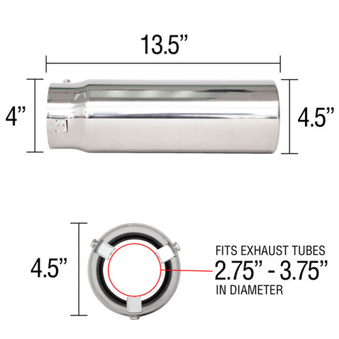 Spectre Exhaust Tip 4-1/2in. OD / Pencil - 22431